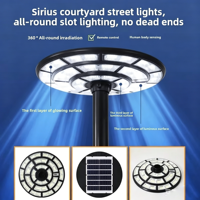 Farola Solar Integrada UFO con LED de Alta Luminosidad, Lámpara de Paisaje con Control Remoto para Plaza Comunitaria, Parque, Patio y Carretera