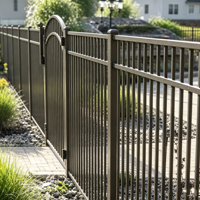 Clôture de jardin en métal noir thermolaqué sur mesure pour l'Australie, écrans de sécurité et d'intimité, portail en aluminium à lames orientables