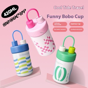 Tazza isolata Dual-Drink con manico portatile <span class=keywords><strong>Design</strong></span> creativo Logo colorato bottiglia d'<span class=keywords><strong>acqua</strong></span> per la scuola per viaggi e <span class=keywords><strong>acqua</strong></span> bollente - Product Image 1
