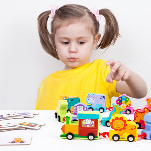 Ensemble de <span class=keywords><strong>Train</strong></span> de dinosaure Animal de dessin animé en bois assemblé blocs de <span class=keywords><strong>Train</strong></span> numéro <span class=keywords><strong>Alphabet</strong></span> pour l'apprentissage cognitif jouets éducatifs pour - Product Image 3