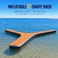 Plateforme flottante gonflable en forme de Y pour l'amarrage de yachts, ponton de marina, ponton en EVA anti-dérapant, plateforme gonflable pour bateaux