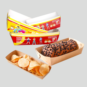 Plateau de restauration rapide en papier kraft jetable avec revêtement PLA pour biscuits, sucre, sushi, pain, sandwichs - Product Image 4