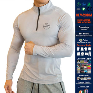 JL0725A LOGOTIPO personalizado de secado rápido para hombre, camisas de manga larga con serigrafía, corte ajustado, 1/4 cremallera, camisa de pesca para hombre, manga larga - Product Image 1