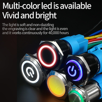 Saklar Tombol Tekan Produsen, Tipe Momentary Latching 12mm 16mm 19mm 22mm 25mm 30mm 40mm, Saklar Tombol Tekan LED