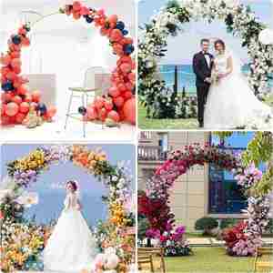 3PCS/Set Gold White Black Fashionable Wedding Arch <b>Backdrop</b> <b>Stand</b> Metal Customized Size Baby Shower Outdoor Birthday Decoration - Product Image 6