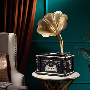 Tocadiscos Clásico Retro con Función de Altavoz BT, Reproductor de Vinilos Vintage, Decoración para el Hogar, Regalo para Sala de Estar - Product Image 1
