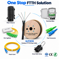 Kabel Fiber Optik Drop FTTH 1 2 4 Core GJYXCH GJXH untuk Solusi Kabel Optik Indoor Outdoor untuk Jaringan Akses