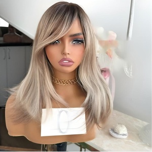 Parrucca Frontale in Pizzo 13x4 <span class=keywords><strong>Biondo</strong></span> <span class=keywords><strong>Cenere</strong></span> Ombré, 100% <span class=keywords><strong>Capelli</strong></span> Umani con Cuticole Allineate, Onda Naturale, Pre-Piumata - Product Image 4