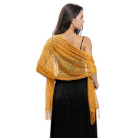 Nouveau châle long en polyester à motif cachemire, couleur unie, style folklorique populaire, pour femme, idéal pour le printemps, les fêtes, les dîners, avec dentelle ajourée, cadeau