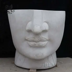BLVE Modern Art Abstract Creative Garden Decoration Handcarved Natural Stone Granite Marble Human Face Chair For Park
