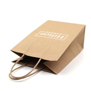 Bolsa de Papel Kraft Marrón para Llevar Comida, con Asas, Impresa con Logotipo Personalizado, Económica, Ecológica y Reciclable - Product Image 2