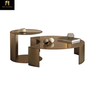 <span class=keywords><strong>Mesa</strong></span> de Centro de Vidrio Templado <span class=keywords><strong>Semicircular</strong></span> Estilo Americano para Sala de Estar, Diseño Creativo de Lujo Italiano - Product Image 5