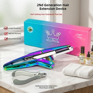 Nouvel ensemble d'outils de coiffure en alliage de <span class=keywords><strong>zinc</strong></span> de deuxième génération, avec <span class=keywords><strong>pince</strong></span> et fixation invisible pour cheveux, conception parallèle <span class=keywords><strong>à</strong></span> cinq brins pour - Product Image 5