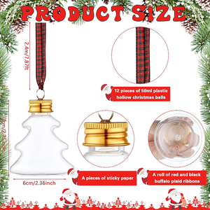 Botella de bebida de plástico PET con forma de hombro redondo de 50ml para jugo, agua Mineral, té, decoración de vacaciones - Product Image 4