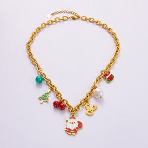 Hot Selling Stainless Steel Christmas Necklace and <b>Charm</b> Bracelet Pendant New Trendy Fashion Accessory for Holiday Season - Product Image 5