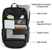 Sac à dos de grande capacité personnalisable en stock, sac à dos décontracté pour ordinateur portable, sac d'école, sac à dos d'affaires pour hommes, sac à dos de sport pour ordinateur