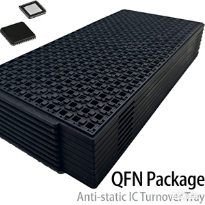 ถาดชิปไอซีทนความร้อนสูง ESD สำหรับผลิตภัณฑ์เพื่อความปลอดภัย ถาดชิ้นส่วนอิเล็กทรอนิกส์พลาสติกพร้อมกระบวนการผลิตแบบพลาสติกขึ้นรูป - Product Image 2
