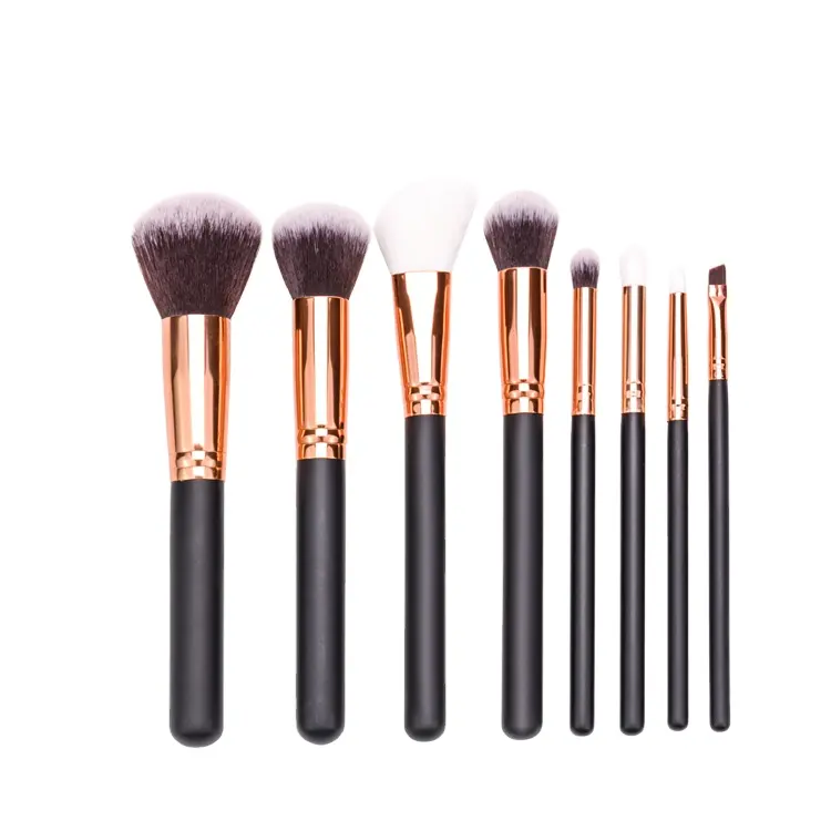 Beauty Salon Accessories Rose Golden Make Up Brush Set ,Professional Pink Cosmetic Brush Set,8 PCS Makeup Brush Set