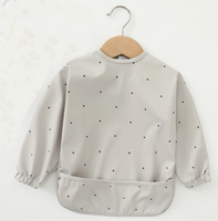 Bavoir bébé SZPAN à manches longues, facile à nettoyer, écologique, jetable, en tissu polyester PU imperméable avec bouton-pression pour l'alimentation