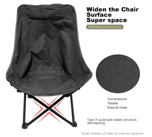 خفيفة الوزن حديثة في الهواء الطلق قابلة للطي معدنية عالية المدعومة كرسي القمر أثاث ترفيهي متين للتخييم المدرسي سهل التخزين - Product Image 6