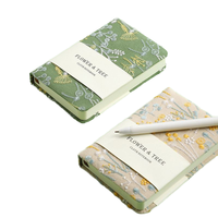 Cuaderno de Tapa Dura Gruesa A6, Estilo Vintage Retro, con Tela de Lino, Cosido con Hilo, Personalizable con Bordado de Flores y Árboles, para Estudiantes