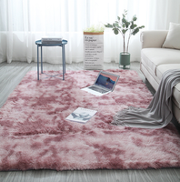 Tapis shaggy tie-dye dégradé, super doux et moelleux, à poils longs, antidérapant, pour salon, chambre, décoration intérieure