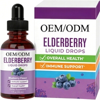 Tetes Cairan Elderberry (Rasa Blueberry) Pendukung Imunitas Kesehatan Secara Keseluruhan Suplemen Diet untuk Dewasa |   2ml Per Porsi |   1 Fl