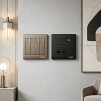 Interrupteurs et prises électriques murales SANSHE Gold, norme britannique et européenne, 10A 16A 250V, ignifuges en PC, pour la maison, l'hôtel, le bureau