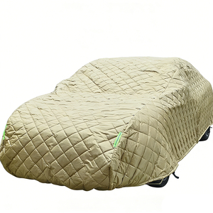 Housse de voiture d'hiver noire résistante, épaisse, en coton respirant, pour l'extérieur, toutes saisons, protection solaire, avec fermeture éclair - Product Image 2