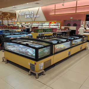 Vitrine réfrigérée pour aliments surgelés, congélateur de présentation de poisson, îlot de congélation pour supermarché, congélateur coffre avec éclairage LED, dégivrage automatique, refroidissement direct - Product Image 3