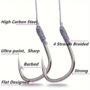 <span class=keywords><strong>Kona</strong></span> Taglia Piccola 3 # -12 #   Ami da pesca pre-montati in acciaio ad alto tenore di carbonio con lenza PE e doppio amo per la pesca di persici in acqua salata/dolce - Product Image 3