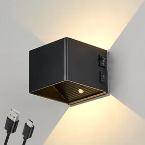 4000mah alumínio USB recarregável Wall Mounted LED Light Magnetic Cordless Quarto Wall Reading Light