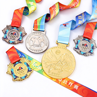 Médaille de récompense en métal JZCustom de 6,5 cm, couleur or, argent, bronze, artisanat en émail, ruban personnalisé gratuit, médailles en métal souvenir d'événements sportifs