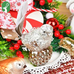 クリエイティブガラス鳥ペンダントホリデー動物をテーマにしたクリスマスツリー飾り家庭用強化ツリーシーン - Product Image 4