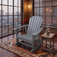 Fauteuil à bascule moderne en PEHD pour extérieur avec porte-gobelet, résistant aux intempéries, écologique, pour patio, jardin, salon, parc, cour arrière