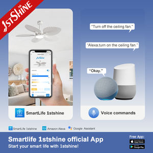 1stshine Unique 52 "Ventilateur de <span class=keywords><strong>plafond</strong></span> <span class=keywords><strong>d</strong></span>écoratif Caractéristiques 5 lames de feuille ABS réalistes Ventilateur de <span class=keywords><strong>plafond</strong></span> LED à intensité variable 3 couleurs - Product Image 6