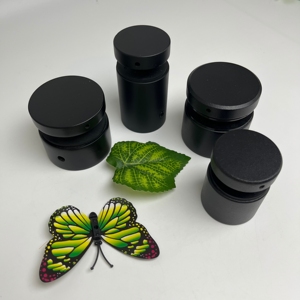 Juego de cuatro espaciadores de vidrio negro mate con tapa de rosca, premium, para orificios de tornillos de separación de paneles, para herrajes de barandillas de vidrio <span class=keywords><strong>Causeway</strong></span> - Product Image 3