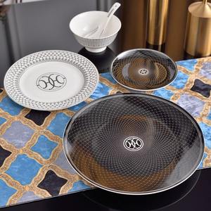 Service de table en céramique noire de nouvelle conception, en porcelaine, 32 pièces, vaisselle moderne - Product Image 4