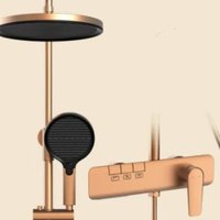 Ensemble de douche Weihao en laiton nickel brossé avec bouton piano, fixation murale, 2 fonctions, pour salle de bain