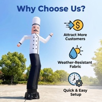 Muñeco Inflable Publicitario Personalizado de 3 Metros, Bailarín Aéreo, Chef, Resistente al Agua, Eléctrico