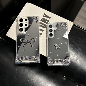 Per Samsung S25 Edge Luxury Glitter Bow diamante specchio TPU custodia protezione antiurto per Galaxy S23 S24 S22 A56 <span class=keywords><strong>a</strong></span> - Product Image 2
