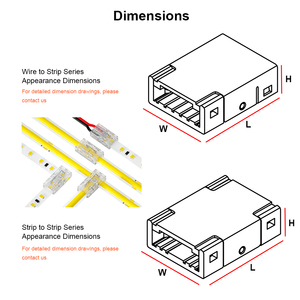 Conector <span class=keywords><strong>de</strong></span> tira LED sin soldadura <span class=keywords><strong>de</strong></span> 2 pines <span class=keywords><strong>de</strong></span> <span class=keywords><strong>conexión</strong></span> <span class=keywords><strong>rápida</strong></span> <span class=keywords><strong>de</strong></span> 10mm <span class=keywords><strong>de</strong></span> alta compatibilidad sin herramientas para tiras Mono IP20/IP54 SMD/COB <span class=keywords><strong>de</strong></span> 12V 24V - Product Image 4