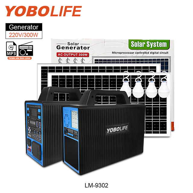 Портативная мини-Солнечная система Yobolife, 300 Вт, Bluetooth, MP3, 220 В, переменного тока, зарядная солнечная станция, 240 Вт, литиевая батарея, солнечная система освещения