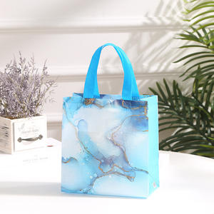 Logotipo personalizado para llevar, venta al por mayor, bolso de mano de grano de mármol, bolsa de compras de tela no tejida, bolsas de impresión reutilizables impermeables - Product Image 3