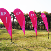 Drapeau publicitaire de plage, affichage pour événements extérieurs, bannière volante double face en polyester, drapeau promotionnel personnalisé en forme de goutte d'eau ou de plume