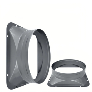 Connecteur à bride carrée vers ronde en acier galvanisé avec base carrée et registre <span class=keywords><strong>anti</strong></span>-<span class=keywords><strong>retour</strong></span> pour la ventilation des conduits d'extraction de <span class=keywords><strong>hotte</strong></span> aspirante - Product Image 2