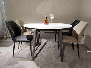 Table à manger ronde extensible de luxe |   Pierre blanche frittée |   Meubles minimalistes pour cuisine et salle à manger - Product Image 3