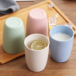Wholesale 350ml Eco-Friendly Reusable Coffee Tea <b>Cups</b> Biodegradable Wheat Straw Plastic LIULIAN JS850 Customized Logo for Back - Product Image 1