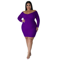 Nouvel arrivage de vêtements pour femmes de grande taille Robes décontractées pour dames Robe enveloppante pour femmes avec coutures sur la poitrine et manches en maille pour discothèque