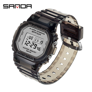 SANDA Nuevo reloj deportivo 2009 para hombres y mujeres, pantalla digital LED transparente, reloj electrónico informal resistente al agua para estudiantes - Product Image 2
